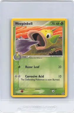 WEEPINBELL 51/112 - NON-Holo - Fire Red & Leaf Green - 2004 Pokemon Card - NM/LP - Image 1