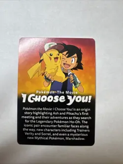 Pokemon I Choose You Promo 2017 Movie Card - Image 2