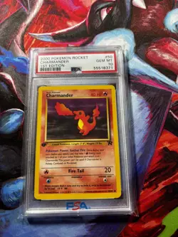 2000 POKEMON ROCKET 1ST EDITION #50 CHARMANDER GEM MT PSA 10 - Image 1