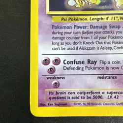 Pokemon TCG Alakazam Base Set 2 1/130 Holo Unlimited Holo Rare - Image 5