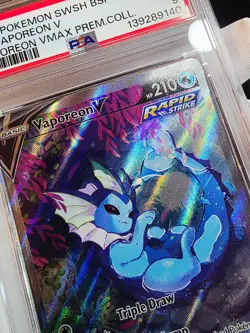 🌊 Vaporeon V SWSH181 🌊 2021 Pokemon BSP 🌊 VMax Premium Collection 🌊 PSA 9!! - Image 4