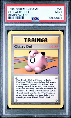 1999 POKEMON BASE SET SHADOWLESS #70 CLEFAIRY DOLL PSA 9 - Image 1