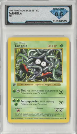 1999 Pokemon Base 1st Ed TANGELA #66/102 💎 DSG 8.5 NM/Mint - Image 1