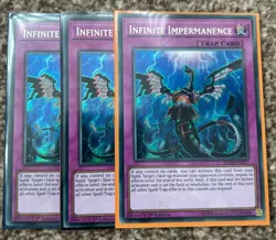 3x YUGIOH 1st Ed FLOD-EN077 SECRET RARE INFINITE IMPERMANENCE - Image 1
