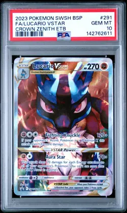 PSA 10 GEM MINT Lucario VSTAR SWSH291 SWSH: Sword & Shield Promo Cards Holo - Image 1