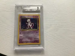 1999 Pokemon TCG Mewtwo Base Set Holo Unlimited Rare Card 10/102 BGS 9 - Image 1