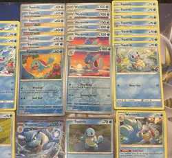 Pokemon Tcg Squirtle Card Lot (30) SM, SWSH, SV - Promo, Foils + Evolutions - Image 4