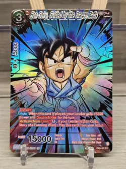 Son Goku Dragon Ball Collector Card Gold Stamped EX24-02 Ex Mint - Image 2