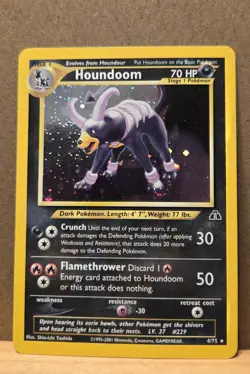 Houndoom Neo Discovery 4/75 Rare Holo with SWIRL - LP - ungraded Pokemon Card - Image 1