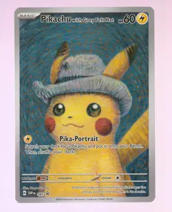 Pokemon Van Gogh Pikachu with Grey Felt Hat SVP Promo 085 - Image 1