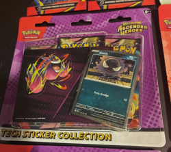 Pokemon 5 Ascended Heroes/Prismatic Evolution Tech Sticker Collections + 4 Packs - Image 4