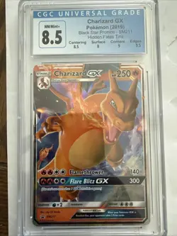 2019 Pokemon Charizard GX CGC 8.5 Holo Rare SM211 Black Star Promo Hidden Fates - Image 1