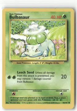 Pokemon Bulbasaur Common Base Set 044/102 - Image 1