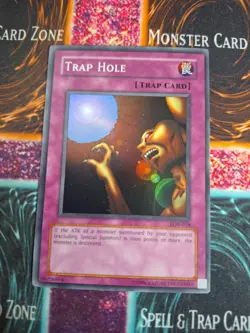Yu-Gi-Oh! Trap Hole LOB-058 Super Rare Unlimited Lightly Played - Image 1