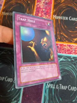 Yu-Gi-Oh! Trap Hole LOB-058 Super Rare Unlimited Lightly Played - Image 2