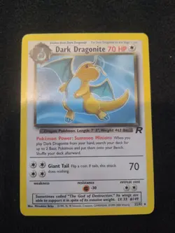 Pokemon Dark Dragonite TCG Card 22/82 Non-Holo, Wizards of the Coast 1999 - Image 2