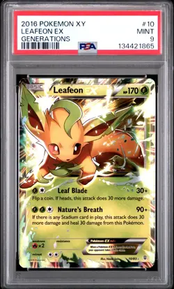 2016 Pokemon Xy Generations #10 Leafeon Ex Generations PSA 9 - Image 1