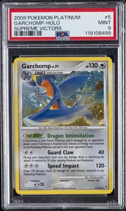 2009 POKEMON PLATINUM SUPREME VICTORS #5 GARCHOMP-HOLO PSA 9 - Image 1