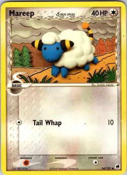 Mareep (Delta Species) 54/101 Dragon Frontiers Pokemon TCG LP Normal - Image 1