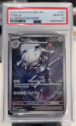 2025 Pokemon STEELIX Mega Evolution Illustration Rare PSA 10 - Image 1