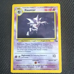 Pokemon TCG Haunter 6/62 Holo Unlimited Rare Fossil, WOTC HP - Image 1