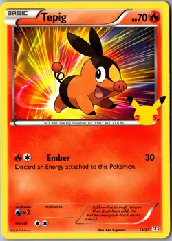 Tepig - 13/25 Promo McDonald's 25th Anniversary Promos LP Pokemon Card - Image 1