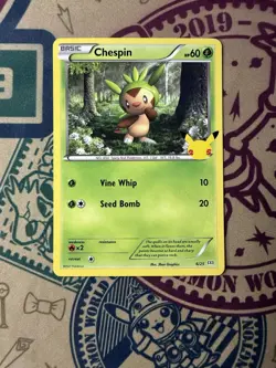 Chespin 6/25 Non-Holo Pokemon Card 25th Anniversary Mcdonalds 2021 - Image 3