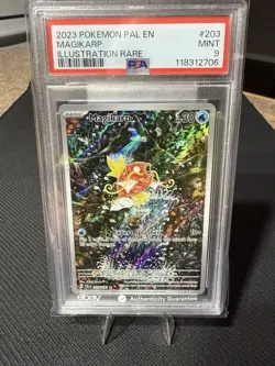 Pokemon TCG Magikarp 203/193 Paldea Evolved Illustration Rare Card PSA 9 MINT - Image 1