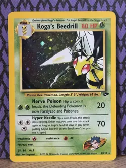 Pokemon TCG Koga's Beedrill 9/132 Gym Challenge Holo Rare Unlimited English 🌀 - Image 1
