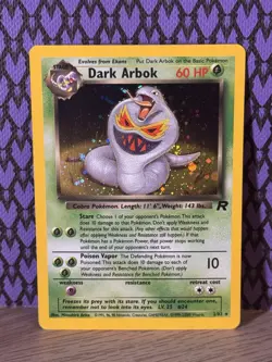 Pokemon TCG Dark Arbok 2/82 Team Rocket Holo Rare Unlimited English 1999 Vintage - Image 1