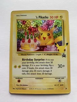Birthday Pikachu Holo 24 Celebrations Classic Collection Pokemon 2021 NM - Image 1