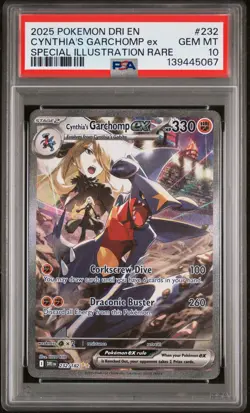 2025 POKEMON DRI EN-DESTINED RIVALS #232 CYNTHIA'S GARCHOMP EX PSA 10 - Image 1