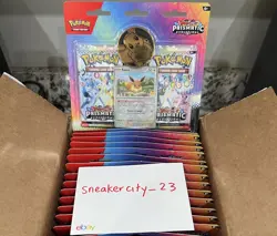 🔥 Pokemon Prismatic Evolutions 2 Pack Blister - Eevee/Coin Promo Sealed (12ct) - Image 1