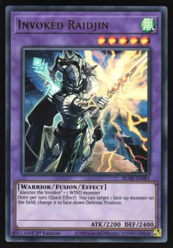 Invoked Raidjin - BLAR-EN081 - Ultra Rare - 1st Edition Yugioh - Image 1