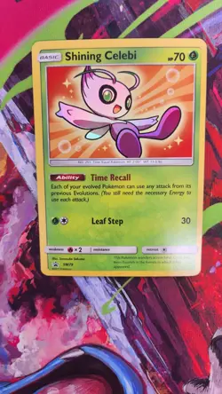 Shining Celebi - SM79 - Pokemon Sun & Moon Blackstar Promo Ultra Rare Card NM - Image 2