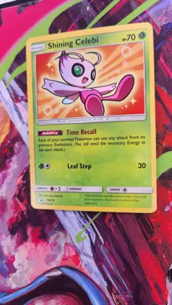 Shining Celebi - SM79 - Pokemon Sun & Moon Blackstar Promo Ultra Rare Card NM - Image 4