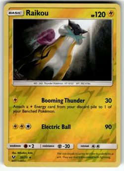 Raikou 32/73 Shining Legends LP Pokemon Card TCG - Image 1