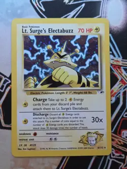 Pokemon TCG 2000 Lt. Surge's Electabuzz - 6/132 Holo Rare Card - Gym Heroes - Image 1