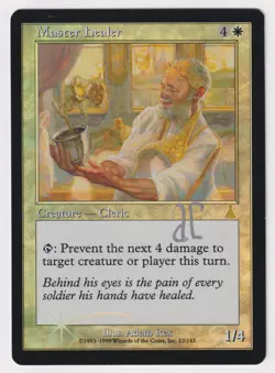 Silver Signed FOIL Master Healer HP Urza's Destiny Artist Adam Rex MTG Magic EDH - Image 1