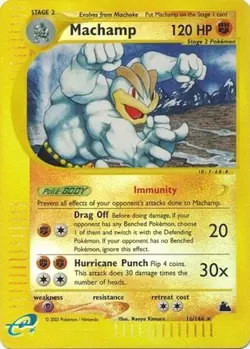 Pokemon TCG - Machamp - 16/144 - Rare - Reverse Holo - Skyridge [Near Mint] - Image 1