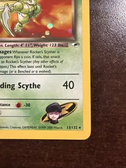 Rocket’s Scyther 13/132 Holo Rare Pokemon TCG Gym Heroes WOTC VLP - Image 4