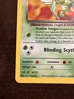 Rocket’s Scyther 13/132 Holo Rare Pokemon TCG Gym Heroes WOTC VLP - Image 5