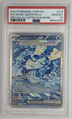 2024 Pokemon TWM EN WS Mask Ogerpon ex #213 Special Illustration Rare PSA 10 - Image 1