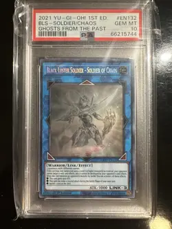 Yugioh PSA 10 Black Luster Soldier of Chaos GFTP-EN132 Ghost Rare 1st Ed - Image 1
