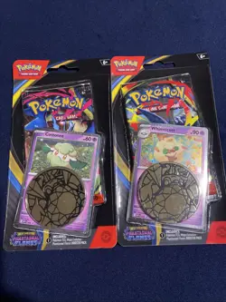 Pokemon TCG Phantasmal Flames Blister Packs With Promo Cards Coin Bundle of 2 - Image 1