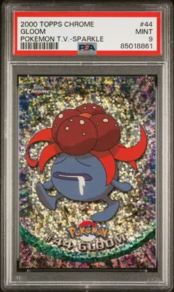 Gloom #44 - SPARKLE FOIL Topps Chrome TV Series Pokemon Card - PSA 9 MINT - Image 2