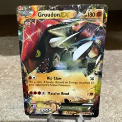 Pokemon Groudon-EX Black Star Promos Holo Card XY42 LP - Image 1
