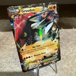 Pokemon Groudon-EX Black Star Promos Holo Card XY42 LP - Image 2