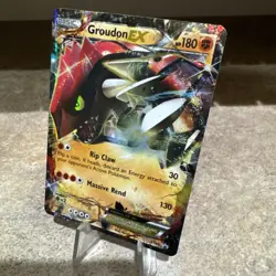 Pokemon Groudon-EX Black Star Promos Holo Card XY42 LP - Image 3