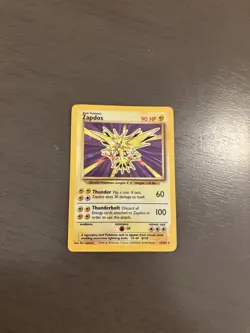Pokemon TCG Zapdos Base Set Holo Rare Card #16/102 1999 Edition - Image 1